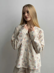 Flannel pajama set milky "twig"