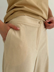 Corduroy pants MOMI milky