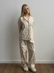 Flannel pajama set milky "twig"