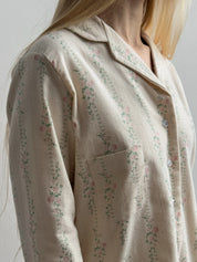 Flannel pajama set milky "flower"
