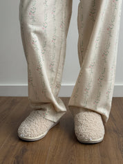 Flannel pajama set milky "flower"