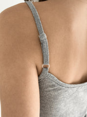 Ribbed sleep dress with ruffles anthracite
