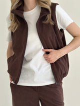 Brown velvet vest