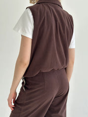 Brown velvet vest