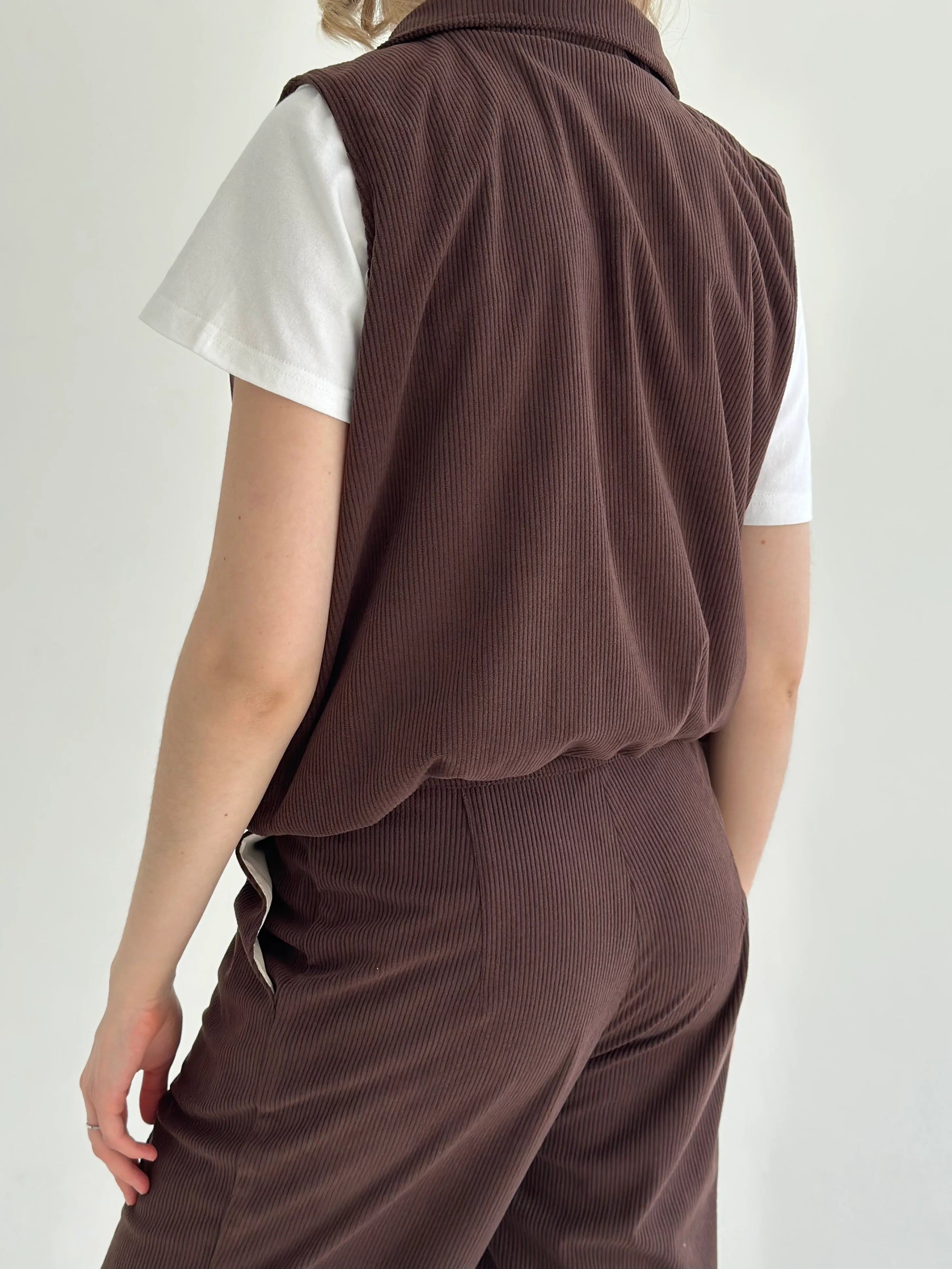 Brown velvet vest