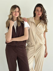 Brown velvet vest