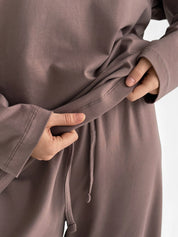 Knitwear Coolir set of long sleeves wide and pants chocolate