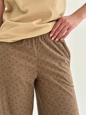Corduroy straight pants “bud on beige”