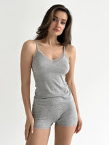 Viscose T-shirt and shorts set with lace
