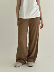Beige straight corduroy pants