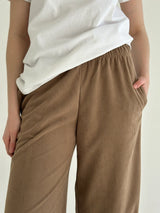 Beige straight corduroy pants