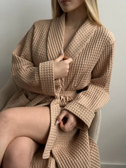 Robe waffle caramel