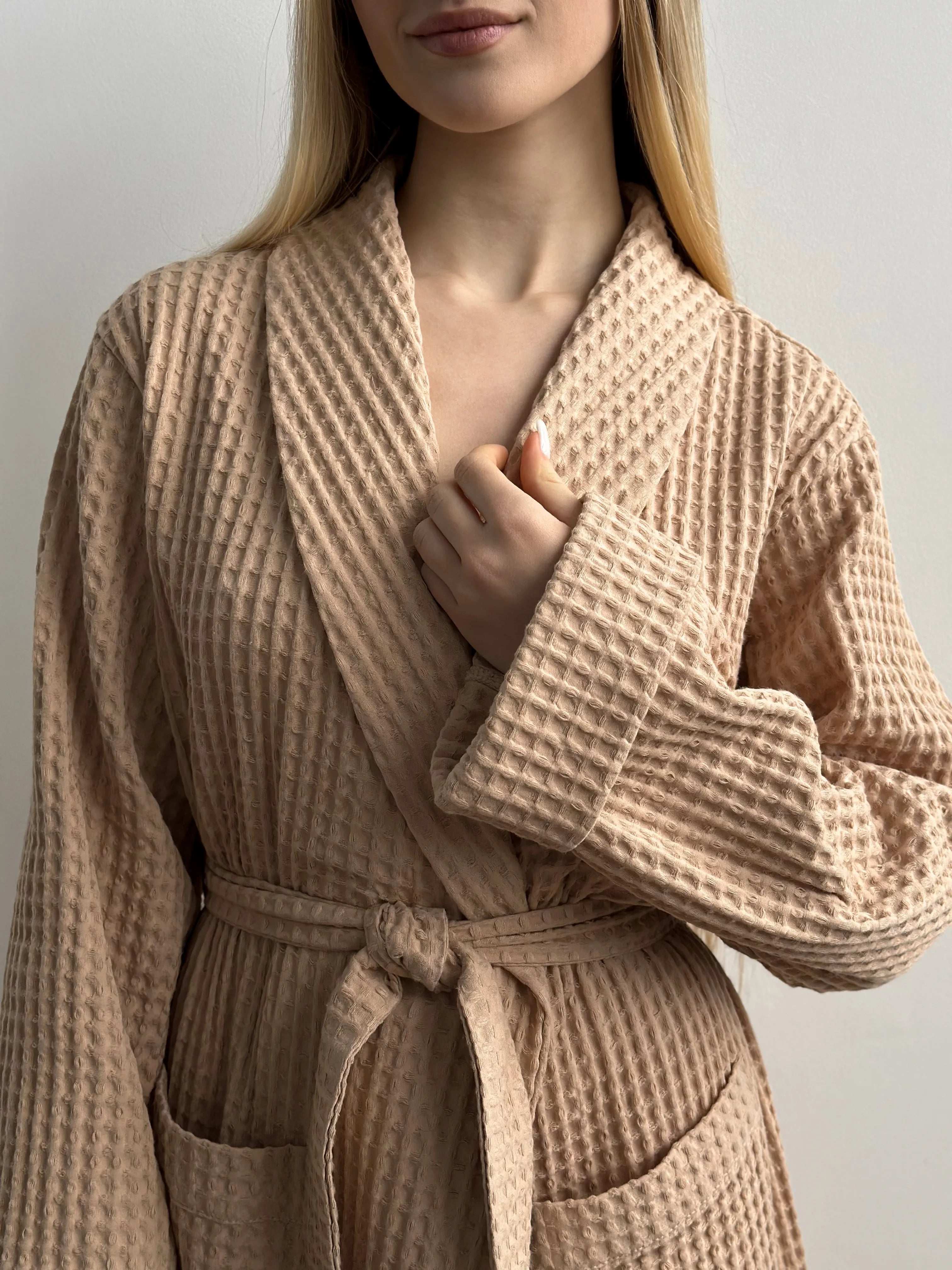 Robe waffle caramel