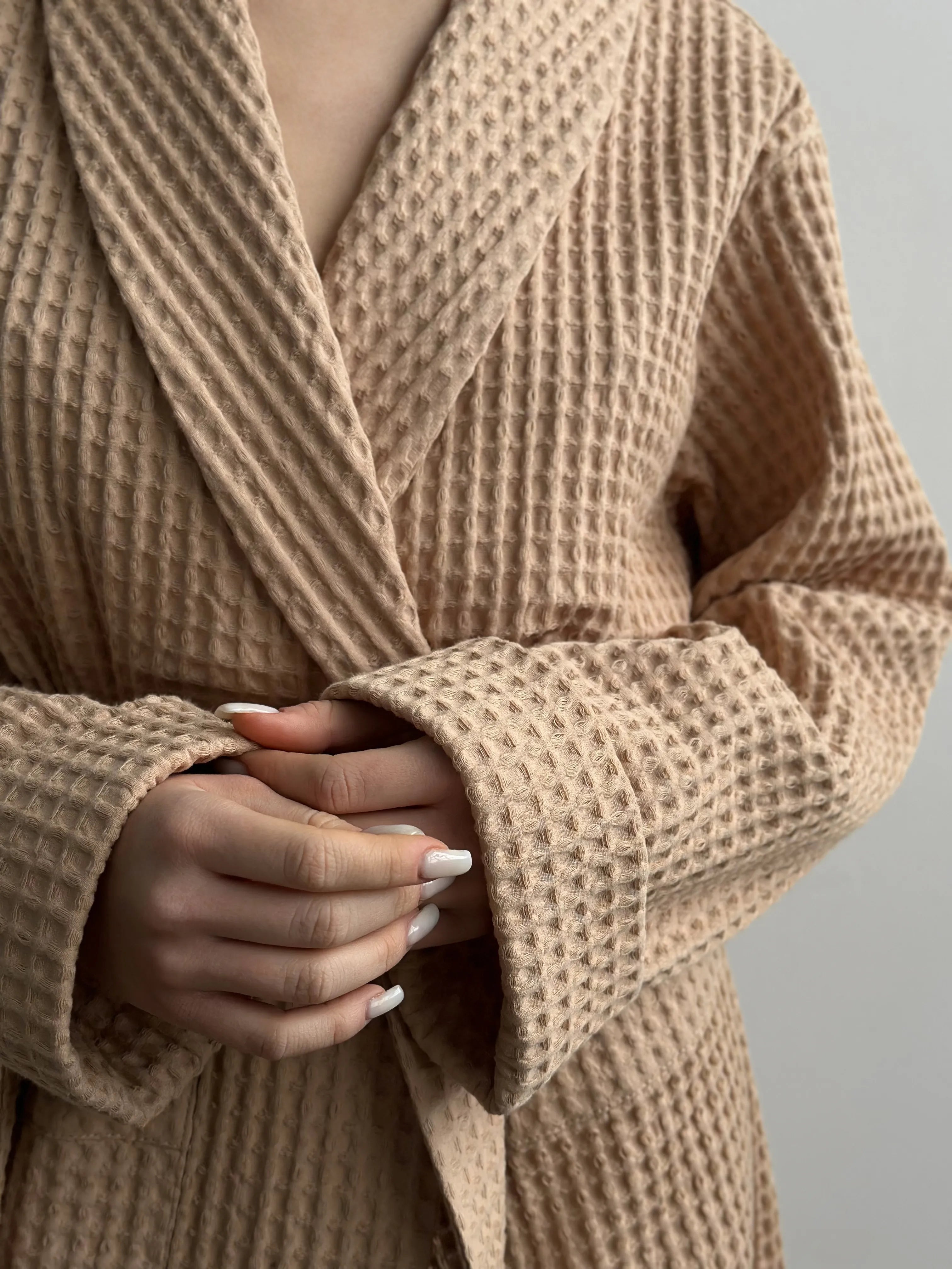 Robe waffle caramel