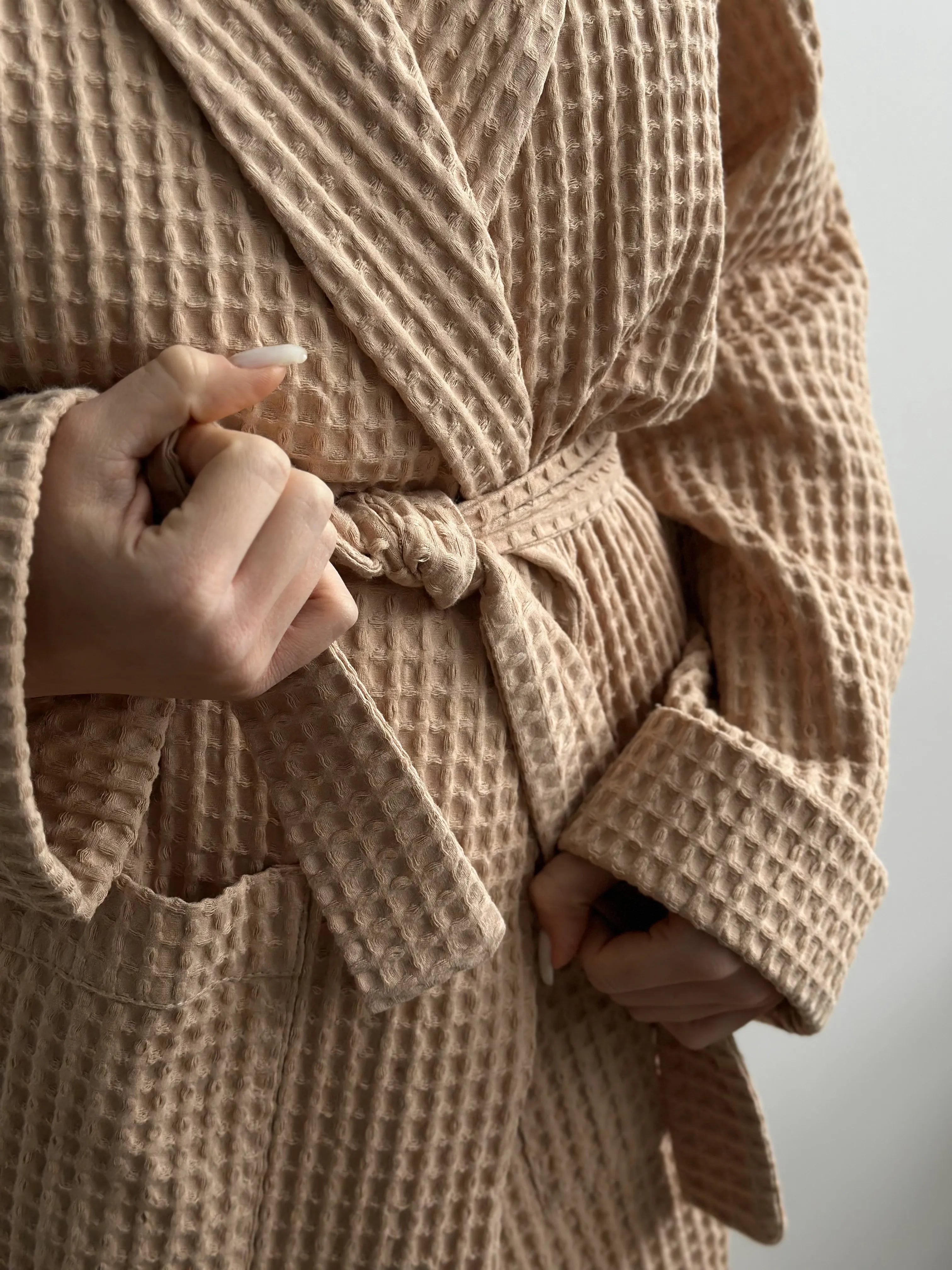 Robe waffle caramel