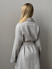 Gray waffle bathrobe