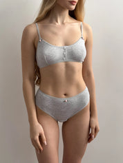 Lingerie Top Gray Ribbed