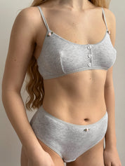 Lingerie Top Gray Ribbed