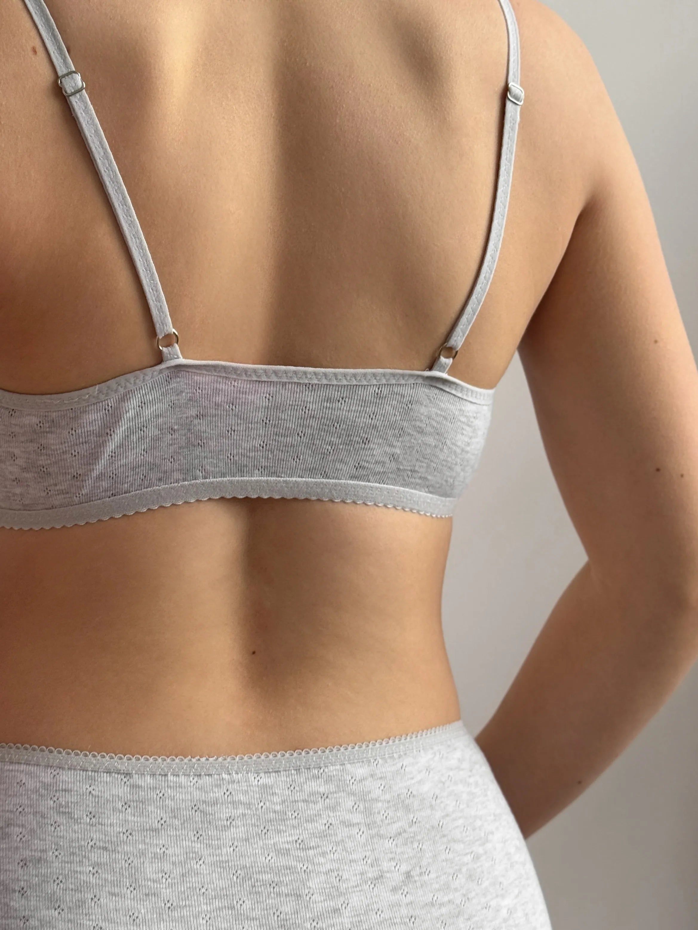 Lingerie Top Gray Ribbed