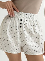 Mono shorts with gull, boiled cotton “black peas on white”