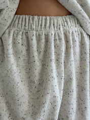 Longsleeve suit and fringe melange shorts