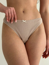Underwear Panties Thongs “Tenderness” ribbed beige