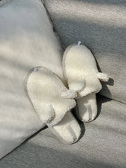 Women's HS fur slippers TEDDI white