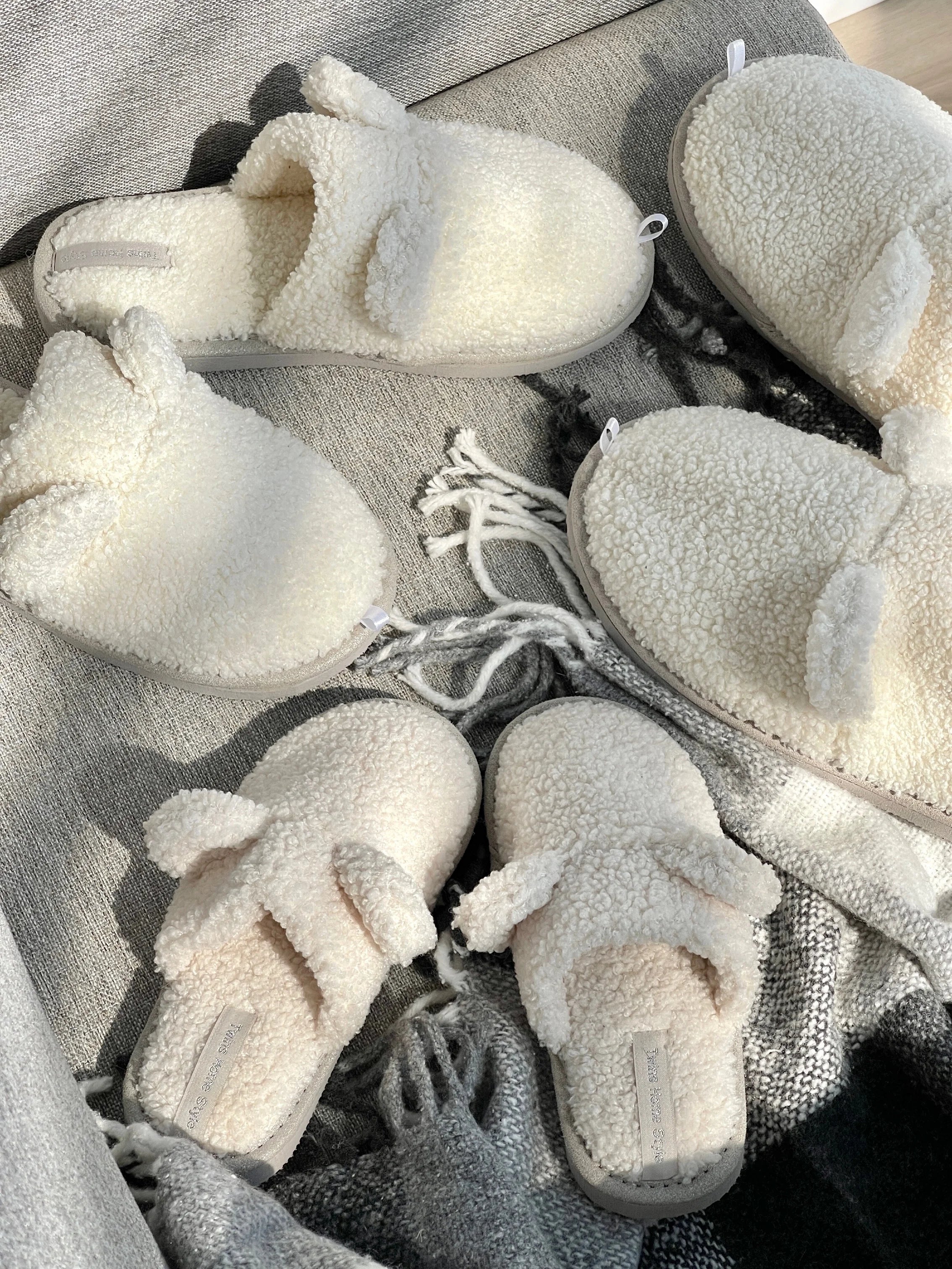 Men's slippers Teddy white