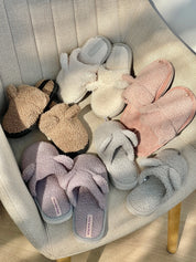 Children's fur slippers TEDDI violet
