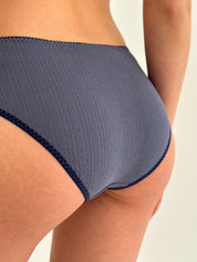 Lingerie Slips Blue Ribbed