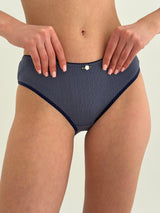 Lingerie Slips Blue Ribbed