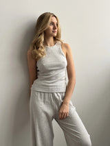 Soft Ribbed T-Shirt – Light Gray