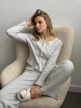 Ribbed longsleeve light gray