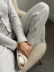 Ribbed longsleeve light gray