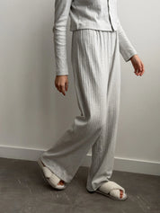 Ribbed longsleeve light gray