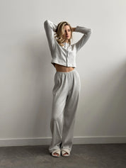 Ribbed longsleeve light gray