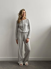 Ribbed longsleeve light gray