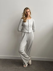 Ribbed longsleeve light gray