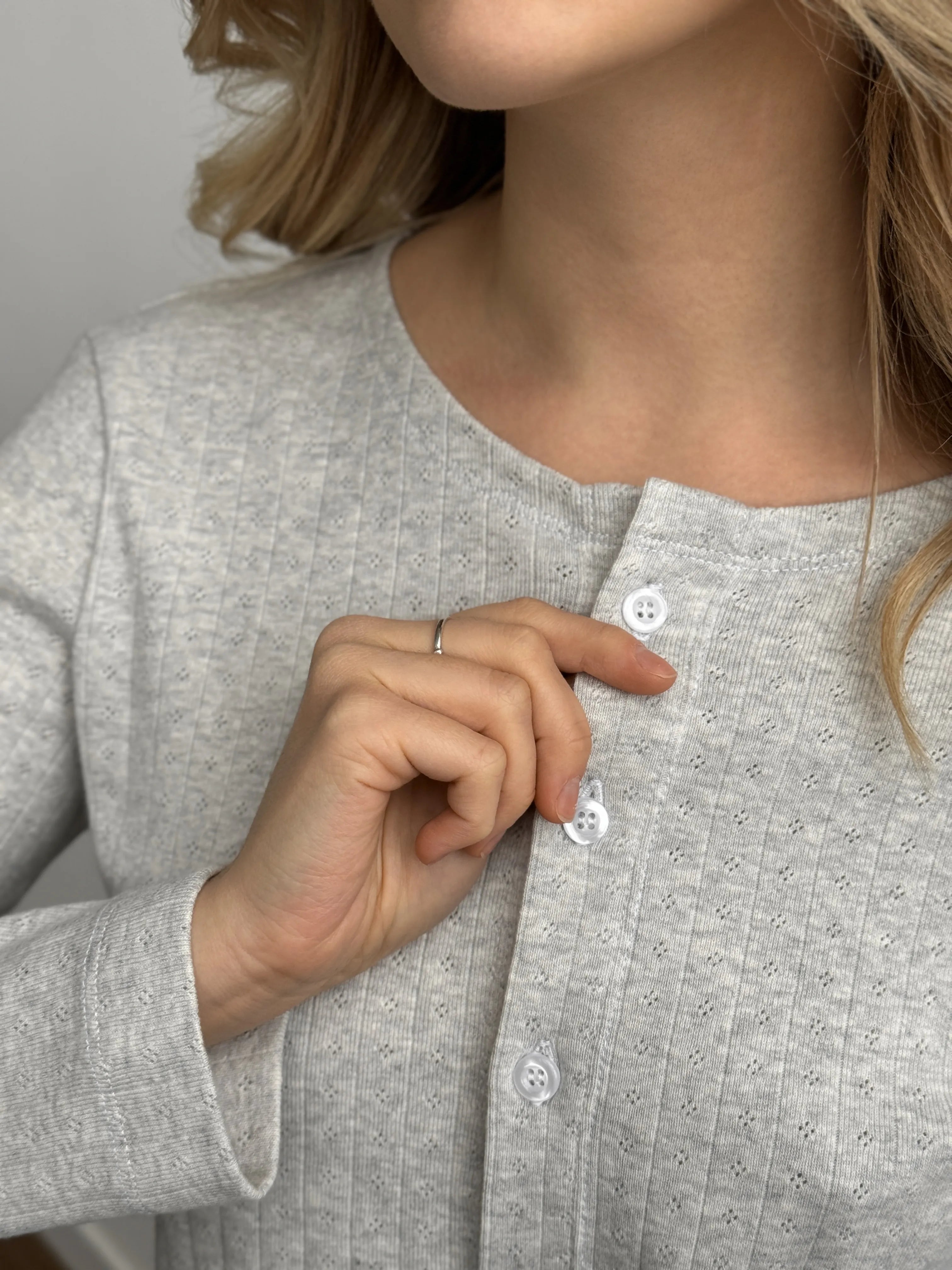 Ribbed longsleeve light gray