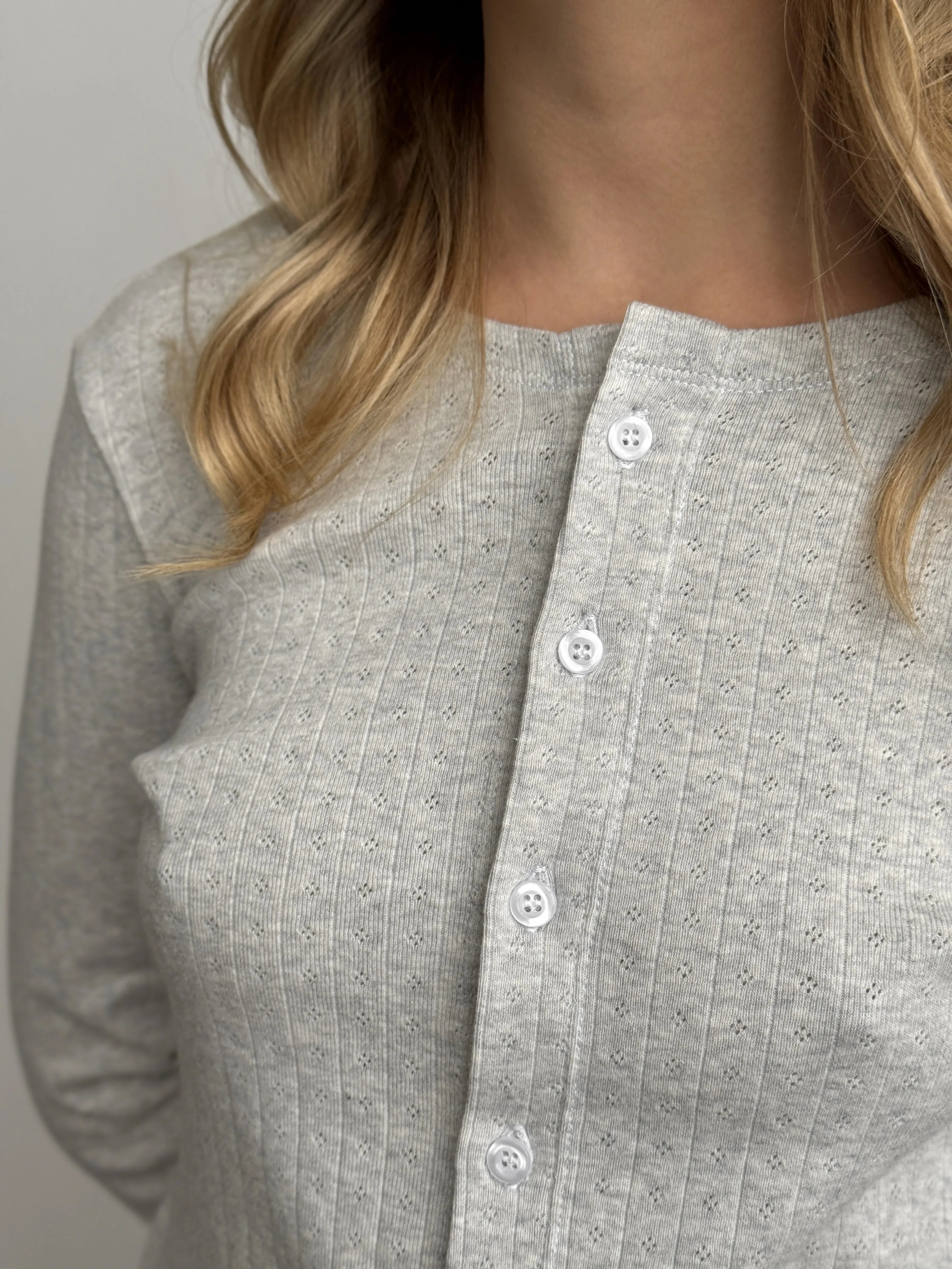 Ribbed longsleeve light gray