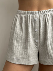 Ribbed shorts light gray
