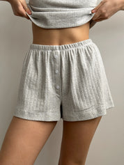 Ribbed shorts light gray