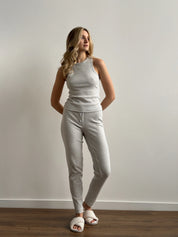 Ribbed joggers light gray