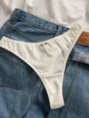Lingerie Thongs Milk Ribbed
