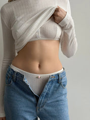 Lingerie Top milk Ribbed