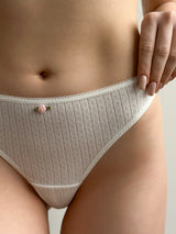 Lingerie Thongs Milk Ribbed
