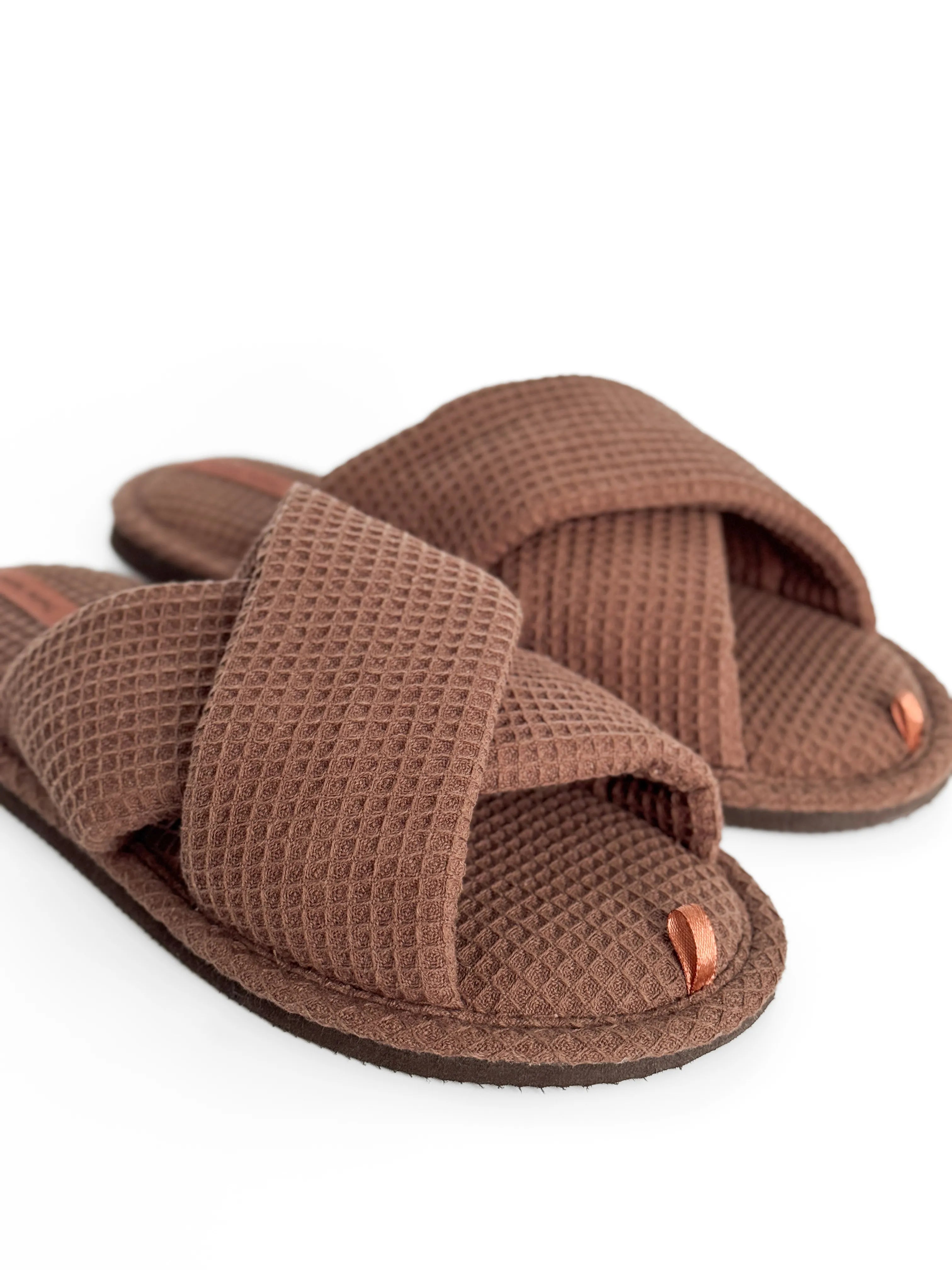 Women's slippers HS-VL waffle chocolate