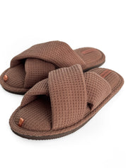 Women's slippers HS-VL waffle chocolate