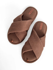 Women's slippers HS-VL waffle chocolate