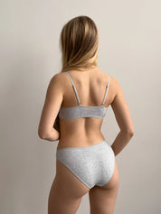 Lingerie Slips Gray Ribbed